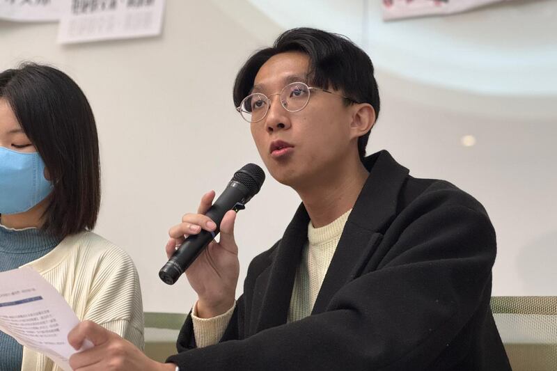 發起抗議的台大社會所研究生黃種賢(程皓楠攝)