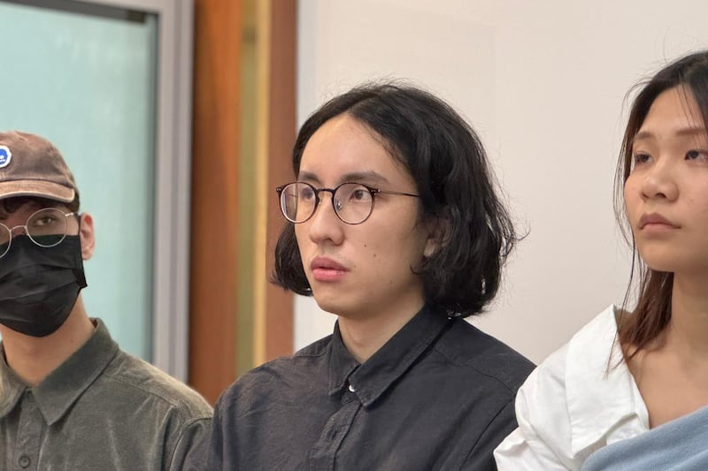 參與抗議的香港人台大社會學系齊同學(程皓楠攝)